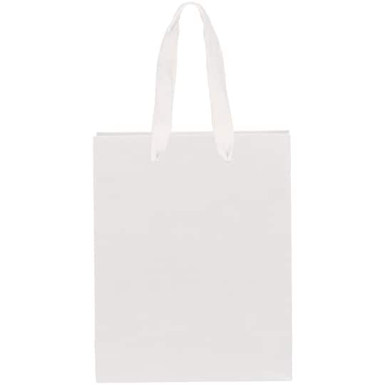 JAM Paper Medium White Matte Heavy Duty Kraft Gift Bags, 10ct.